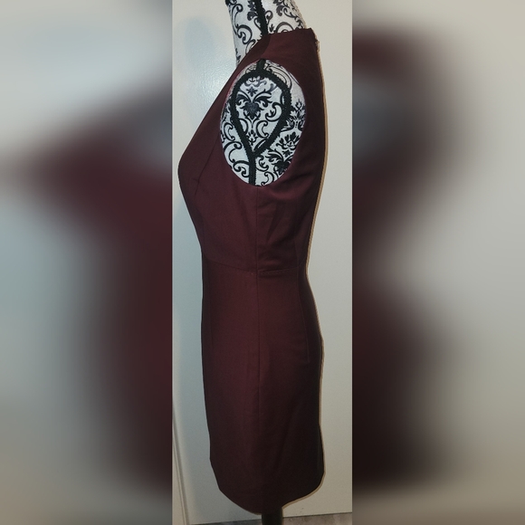 Ted Baker Edge to Edge Sheath Dress - Oxblood Sz 1 Equiv‎ To US Sz 4 Wool Blend - Picture 4 of 10